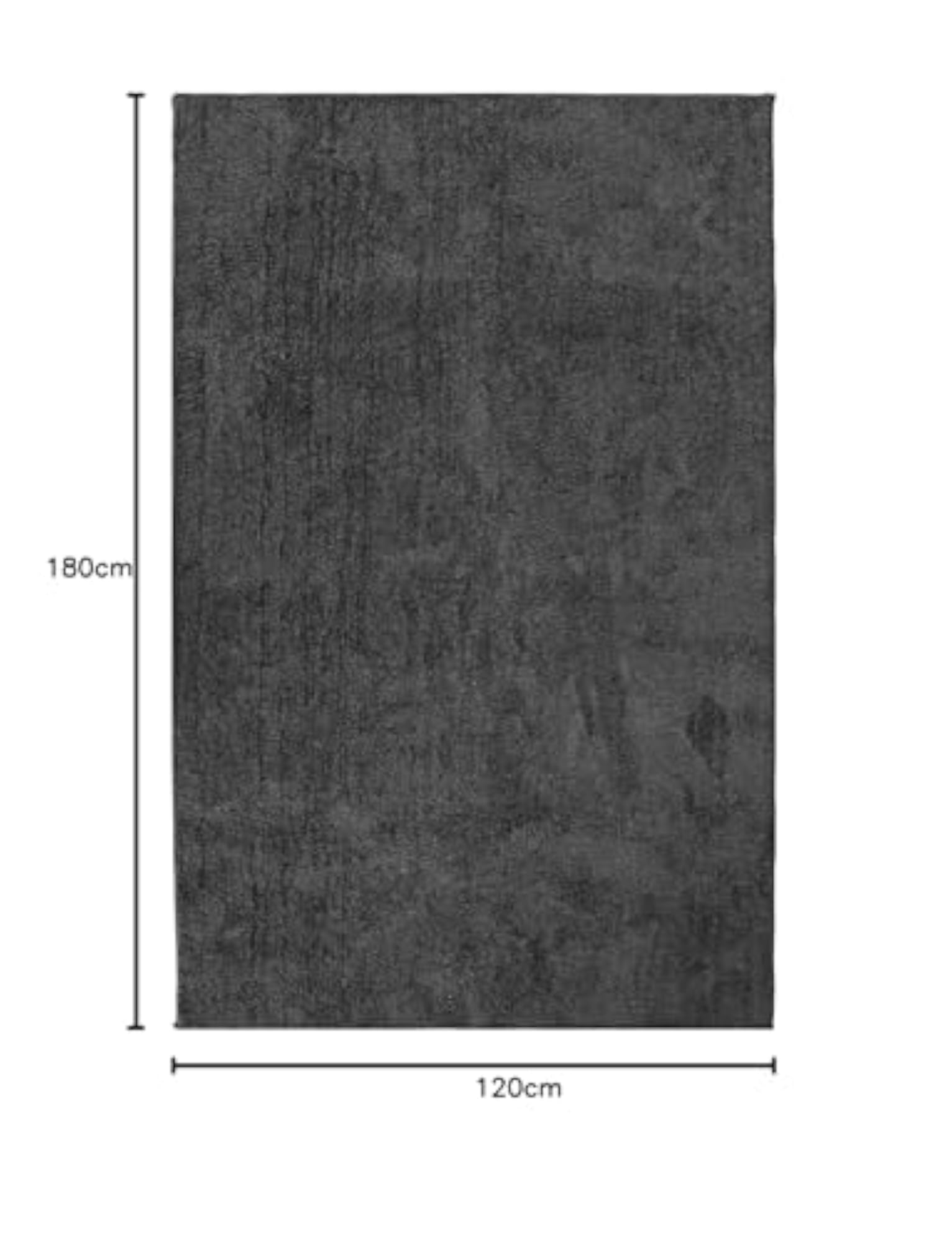 Grey Soft Microfiber Solid Design Anti-Skid Carpet